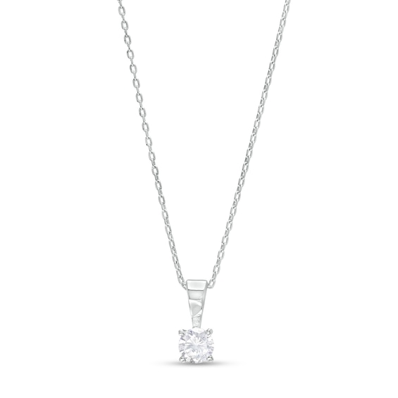 1/4 CT. Diamond Solitaire Pendant in 14K White Gold (I/I2)