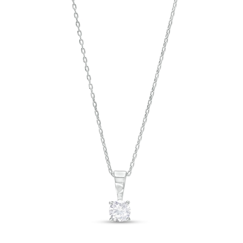 Main Image 1 of 1/4 CT. Diamond Solitaire Pendant in 14K White Gold (I/I2)