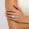Thumbnail Image 2 of 2 CT. T.W. Oval Diamond Double Frame Split Shank Vintage-Style Bridal Set in 14K White Gold