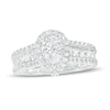 Thumbnail Image 1 of 1-3/4 CT. T.W. Pear-Shaped Diamond Frame Triple Row Engagement Ring in 14K White Gold
