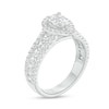 Thumbnail Image 3 of 1-3/4 CT. T.W. Pear-Shaped Diamond Frame Triple Row Engagement Ring in 14K White Gold