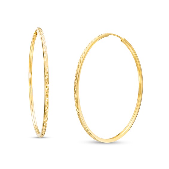 40.0mm Diamond-Cut Hoop Earrings in 10K Gold