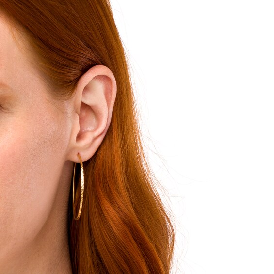 40.0mm Diamond-Cut Hoop Earrings in 10K Gold