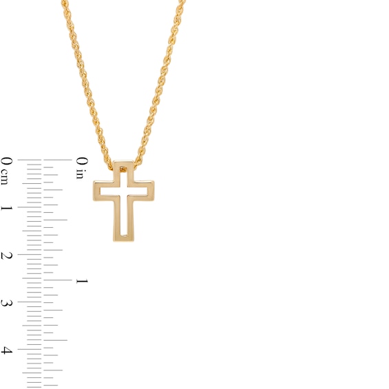 Bold Cross Outline Pendant in 10K Gold