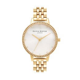 Ladies' Olivia Burton Classics Crystal Accent Gold-Tone IP Watch with Champagne Dial (Model: OB16DE15)