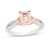 Thumbnail Image 1 of Enchanted Disney Aurora Morganite and 1/3 CT. T.W. Diamond Split Shank Engagement Ring in 14K Two-Tone Gold