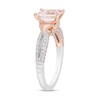 Thumbnail Image 2 of Enchanted Disney Aurora Morganite and 1/3 CT. T.W. Diamond Split Shank Engagement Ring in 14K Two-Tone Gold