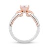 Thumbnail Image 3 of Enchanted Disney Aurora Morganite and 1/3 CT. T.W. Diamond Split Shank Engagement Ring in 14K Two-Tone Gold