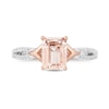 Thumbnail Image 4 of Enchanted Disney Aurora Morganite and 1/3 CT. T.W. Diamond Split Shank Engagement Ring in 14K Two-Tone Gold