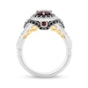 Thumbnail Image 2 of Enchanted Disney Villains Evil Queen Oval Garnet and 1 CT. T.W. Diamond Frame Engagement Ring in 14K White Gold