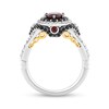 Thumbnail Image 3 of Enchanted Disney Villains Evil Queen Oval Garnet and 1 CT. T.W. Diamond Frame Engagement Ring in 14K White Gold