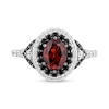 Thumbnail Image 3 of Enchanted Disney Villains Evil Queen Oval Garnet and 1 CT. T.W. Diamond Frame Engagement Ring in 14K White Gold