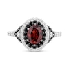 Thumbnail Image 4 of Enchanted Disney Villains Evil Queen Oval Garnet and 1 CT. T.W. Diamond Frame Engagement Ring in 14K White Gold