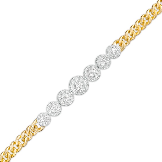 1/2 CT. T.w. Multi-Diamond Graduated Bracelet in 10K Gold â 7.25"