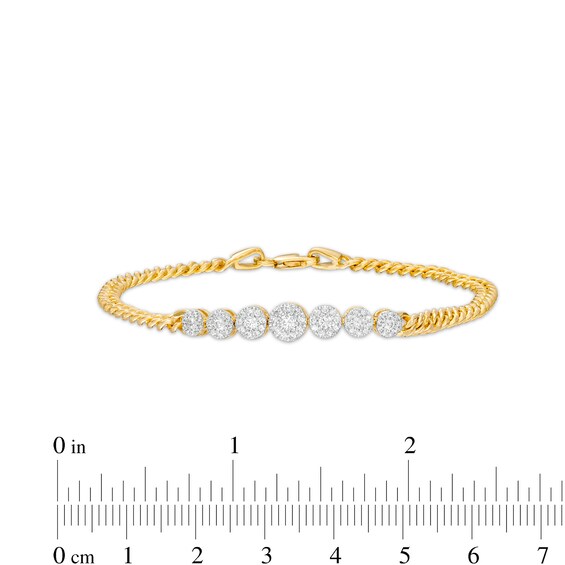 1/2 CT. T.w. Multi-Diamond Graduated Bracelet in 10K Gold â 7.25"