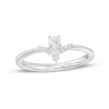 Thumbnail Image 1 of Cherished Promise Collection™ 1/5 CT. T.W. Pear-Shaped and Round Diamond Chevron Promise Ring in 10K White Gold