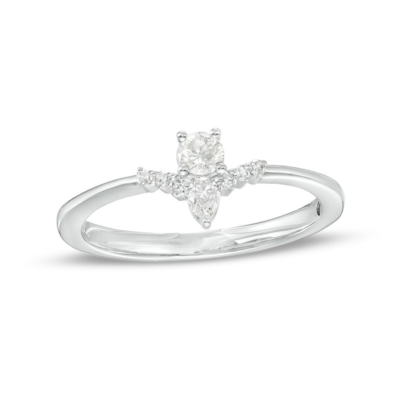 Cherished Promise Collection™ 1/5 CT. T.W. Pear-Shaped and Round ...