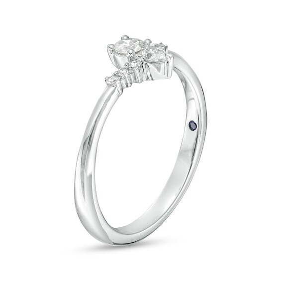 Cherished Promise Collectionâ¢ 1/5 CT. T.w. Pear-Shaped and Round Diamond Chevron Promise Ring in 10K White Gold