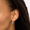 Thumbnail Image 2 of 1/2 CT. T.W. Diamond Triple Row Oval Hoop Earrings in 10K White Gold