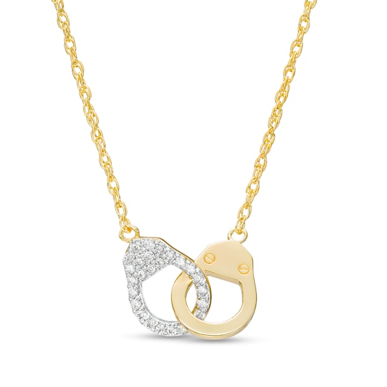 1/10 CT. T.w. Diamond Handcuff Necklace in 10K Gold