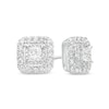Thumbnail Image 1 of 1 CT. T.W. Princess-Cut Diamond Double Frame Stud Earrings in 10K White Gold