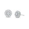 Thumbnail Image 1 of 3/4 CT. T.W. Diamond Frame Vintage-Style Stud Earrings in 10K White Gold