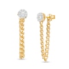Thumbnail Image 1 of 1/4 CT. T.W. Multi-Diamond Curb Chain Front/Back Earrings in 10K Gold