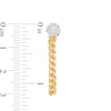 Thumbnail Image 3 of 1/4 CT. T.W. Multi-Diamond Curb Chain Front/Back Earrings in 10K Gold