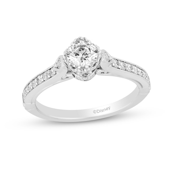 Enchanted Disney Ariel 3/4 CT. T.w. Diamond Seashell Profile Engagement Ring in 14K White Gold