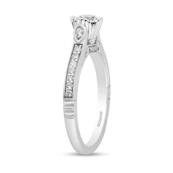 Enchanted Disney Ariel 3/4 CT. T.w. Diamond Seashell Profile Engagement Ring in 14K White Gold