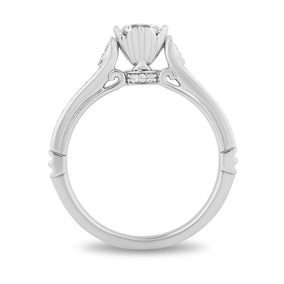 Enchanted Disney Ariel 3/4 CT. T.w. Diamond Seashell Profile Engagement Ring in 14K White Gold