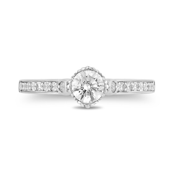 Enchanted Disney Ariel 3/4 CT. T.w. Diamond Seashell Profile Engagement Ring in 14K White Gold