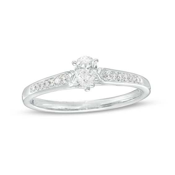 Cherished Promise Collection™ 1/4 CT. T.w. Pear-Shaped Diamond Promise Ring in 10K White Gold