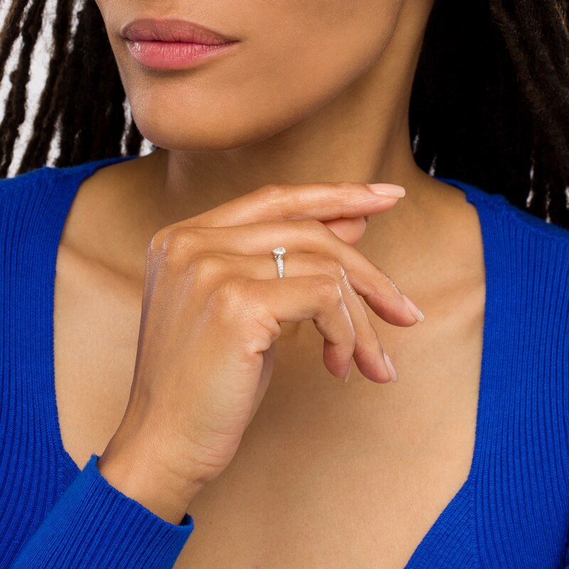 Main Image 2 of Cherished Promise Collection™ 1/4 CT. T.W. Pear-Shaped Diamond Promise Ring in 10K White Gold