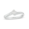 Thumbnail Image 1 of Cherished Promise Collection™ 1/5 CT. T.W. Diamond Bypass Promise Ring in 10K White Gold