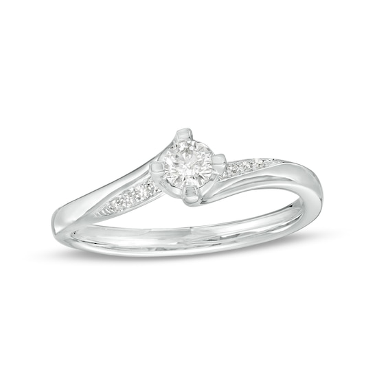 Cherished Promise Collectionâ¢ 1/5 CT. T.w. Diamond Bypass Promise Ring in 10K White Gold