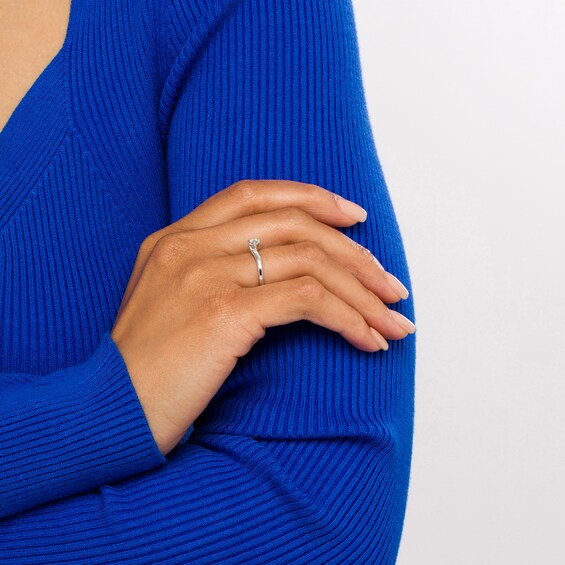 Cherished Promise Collectionâ¢ 1/5 CT. T.w. Diamond Bypass Promise Ring in 10K White Gold
