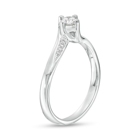 Cherished Promise Collectionâ¢ 1/5 CT. T.w. Diamond Bypass Promise Ring in 10K White Gold