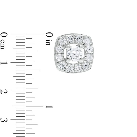 3/8 CT. T.w. Diamond Cushion-Shaped Frame Stud Earrings in 10K White Gold