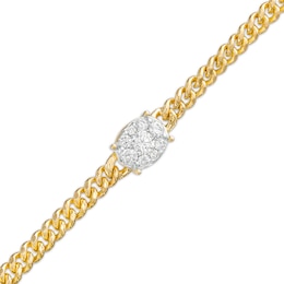 1/2 CT. T.W. Oval-Shaped Multi-Diamond Bracelet in 10K Gold – 7.25&quot;