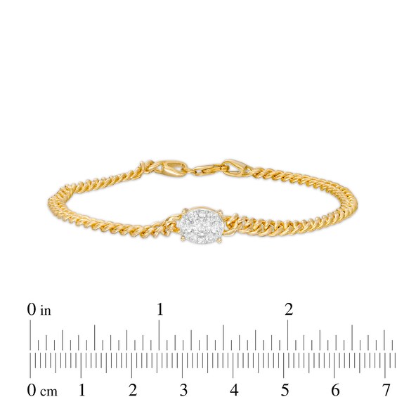 1/2 CT. T.w. Oval-Shaped Multi-Diamond Bracelet in 10K Gold â 7.25"