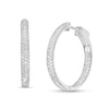 Thumbnail Image 1 of 1 CT. T.W. Diamond Triple Row Hoop Earrings in 10K White Gold