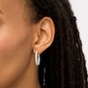 Thumbnail Image 2 of 1 CT. T.W. Diamond Triple Row Hoop Earrings in 10K White Gold