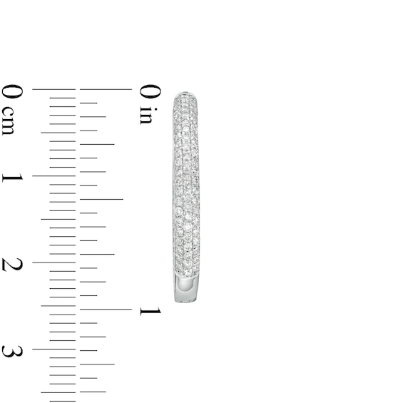 1 CT. T.w. Diamond Triple Row Hoop Earrings in 10K White Gold