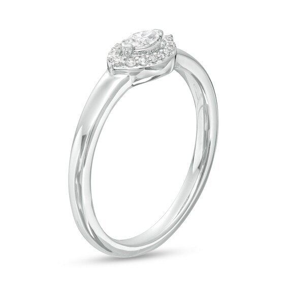 Cherished Promise Collectionâ¢ 1/6 CT. T.w. Marquise Diamond Frame Promise Ring in 10K White Gold