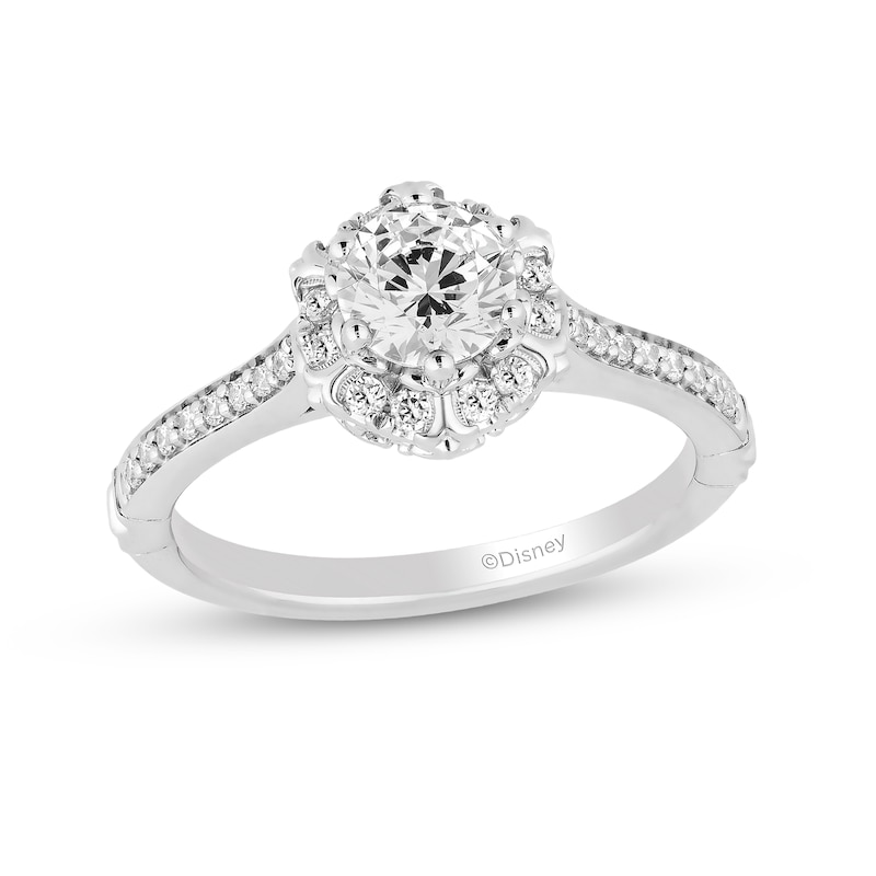Main Image 1 of Enchanted Disney Majestic Princess 1 CT. T.W. Diamond Hexagon Frame Engagement Ring in 14K White Gold