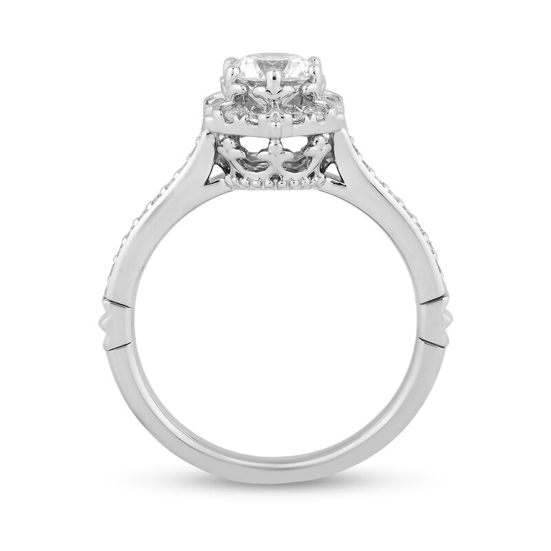 Main Image 3 of Enchanted Disney Majestic Princess 1 CT. T.W. Diamond Hexagon Frame Engagement Ring in 14K White Gold
