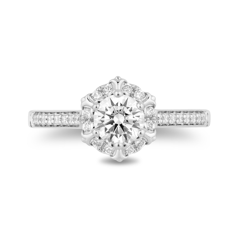 Main Image 4 of Enchanted Disney Majestic Princess 1 CT. T.W. Diamond Hexagon Frame Engagement Ring in 14K White Gold