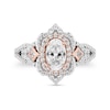 Thumbnail Image 3 of Enchanted Disney Aurora 1-3/4 CT. T.W. Oval Diamond Ornate Frame Engagement Ring in 14K Two-Tone Gold