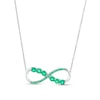 Thumbnail Image 1 of Lab-Created Emerald Infinity Loop Necklace in Sterling Silver